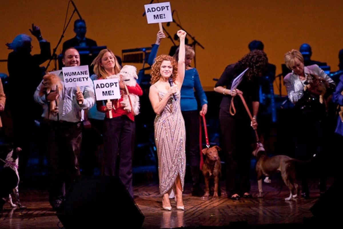 Bernadette Peters and some very special furry friends
 at 