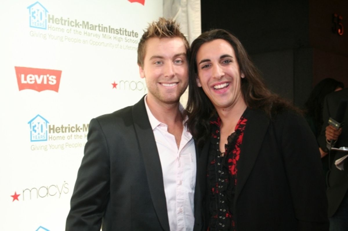 Lance Bass and Marti Gould Cummimgs (www.broadwayspeaksOUT.com) at 