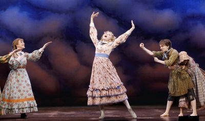 Kate Loprest (center) as Nellie Oleson and Kara Lindsay Photo