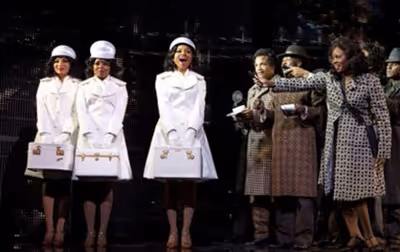 Margaret Hoffman, Adrienne Warren and Syesha Mercado with the ensemble  Photo