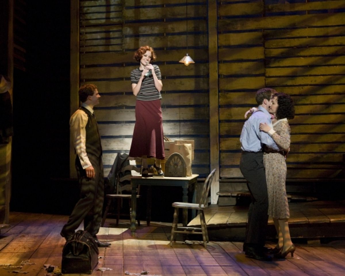 Stark Sands, Laura Osnes, Claybourne Elder, and Melissa van der Schyff at 
