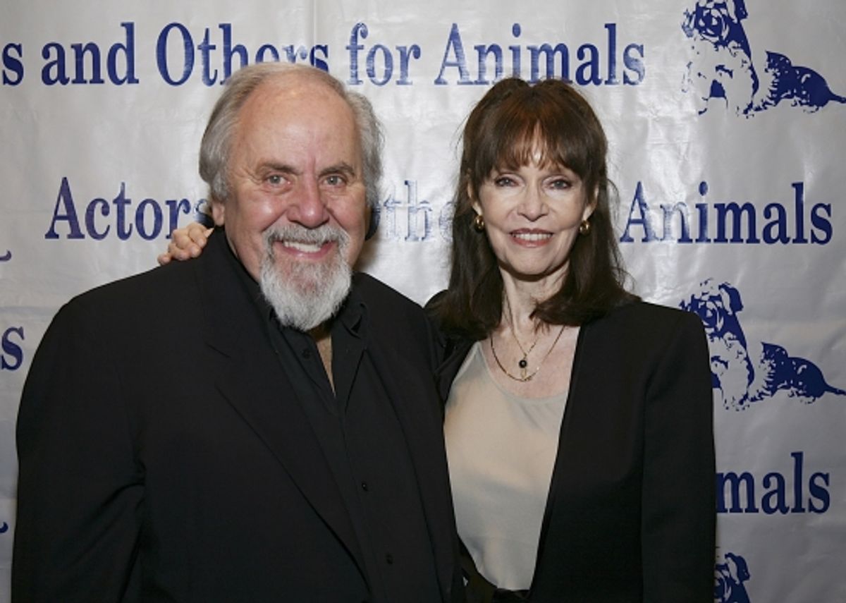 Laugh-In Producer George Schlatter with the show first guest Barbara Feldon at 