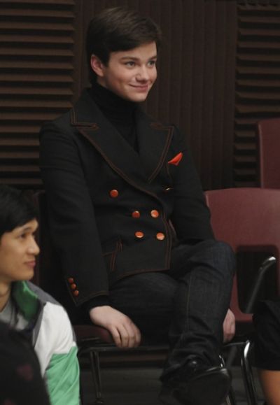 Kurt (Chris Colfer) is excited when he finds out who his singing partner is Photo