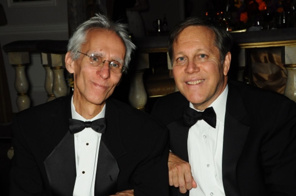 David Ives and Dana Gioia, Recipient of The John Houseman Award at Abigail Disney, David Ives, Clive Davis & More at The Acting Company's Shakespearean Masquerade, 11/16
