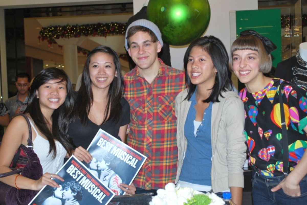 Taylor Trensch, Steffi D. with fans at 