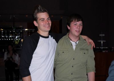 Matt Shingledecker with a fan Photo