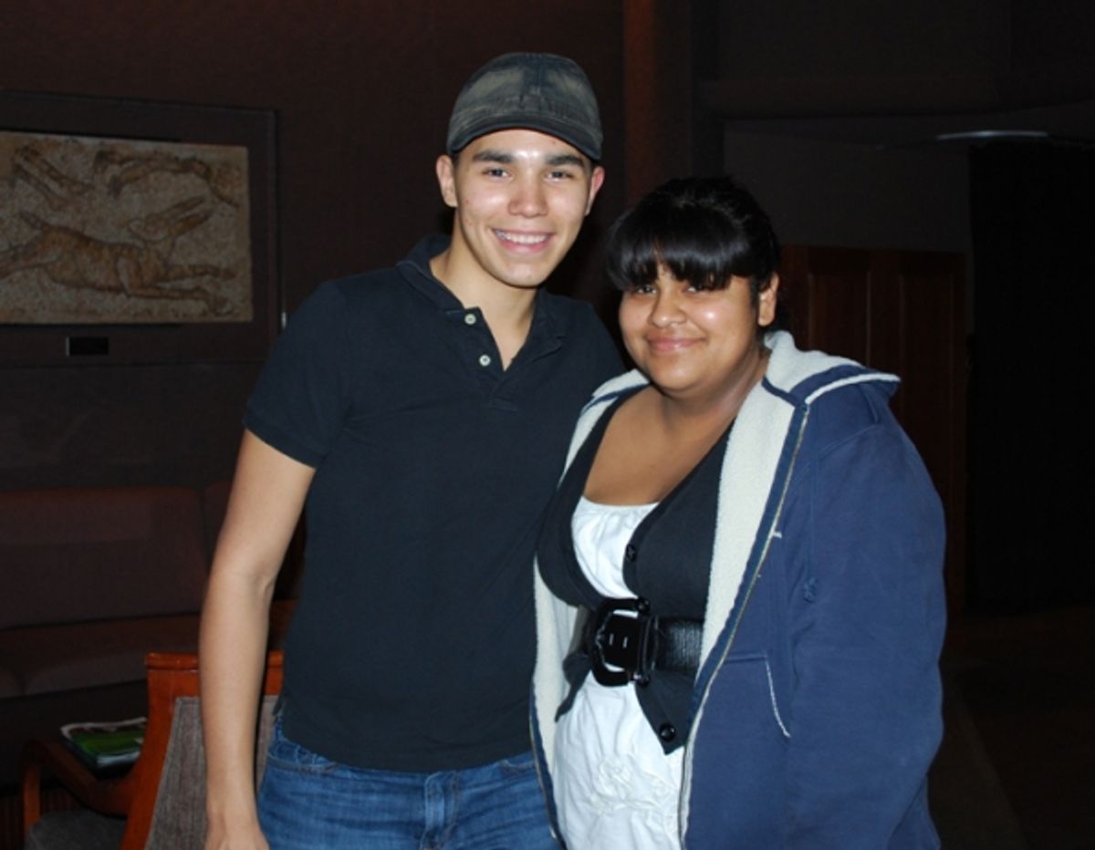 Anthony Lee Medina with a fan at 