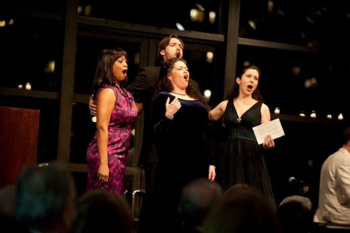 Laquita Mitchell, Kirsten Chavez, and Michael Todd Simpson join Sing for Hope founder Camille Zamora at 