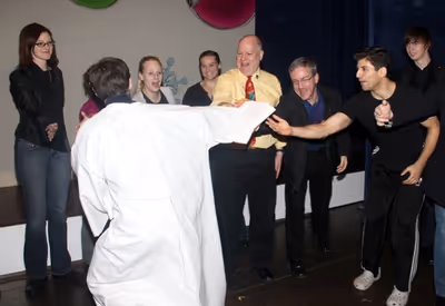 Joseph Medeiros get a cheer from Tony Yazbeck Photo