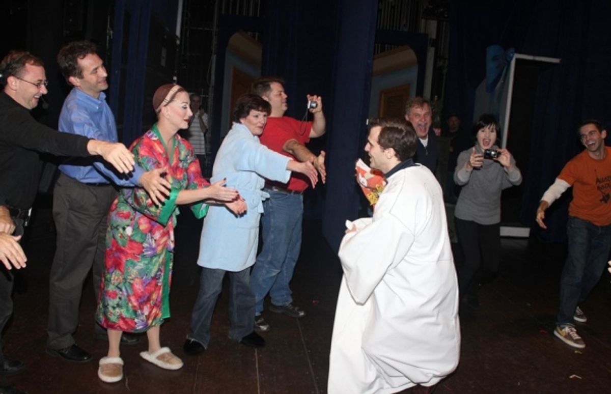 Joseph Medeiros and the cast of Irving Berlin'S WHITE CHRISTMAS Backstage at 