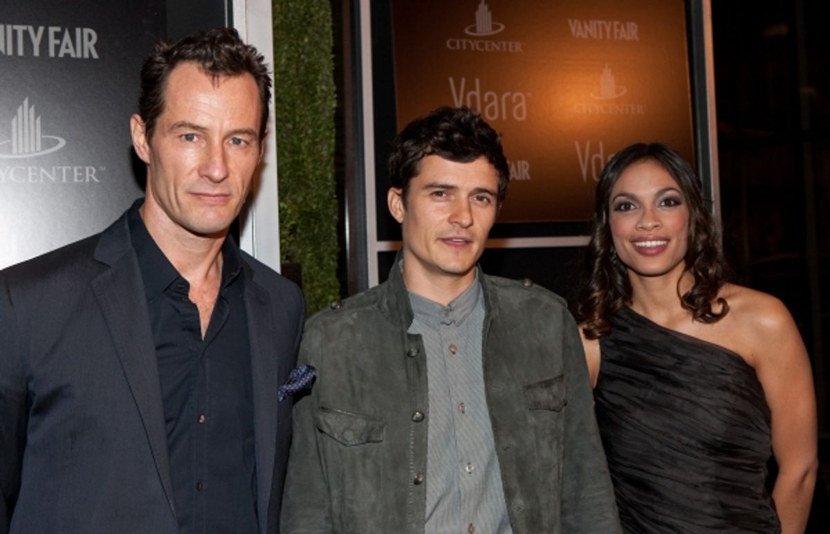 Sebastian Copeland, Orlando Bloom and Rosario Dawson  at 