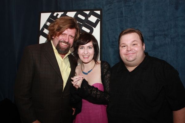 Oskar Eustis, Jean-Michele Gregory and Mike Daisey Photo
