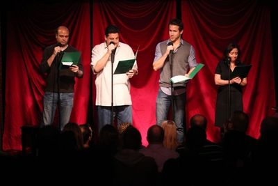 Scott Adsit, Steve Schirripa, Ryan Reynolds & Rachel Dratch Photo