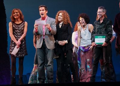 Julie White, Seth Rudetsky, Bernadette Peters, and Larry Baker Photo