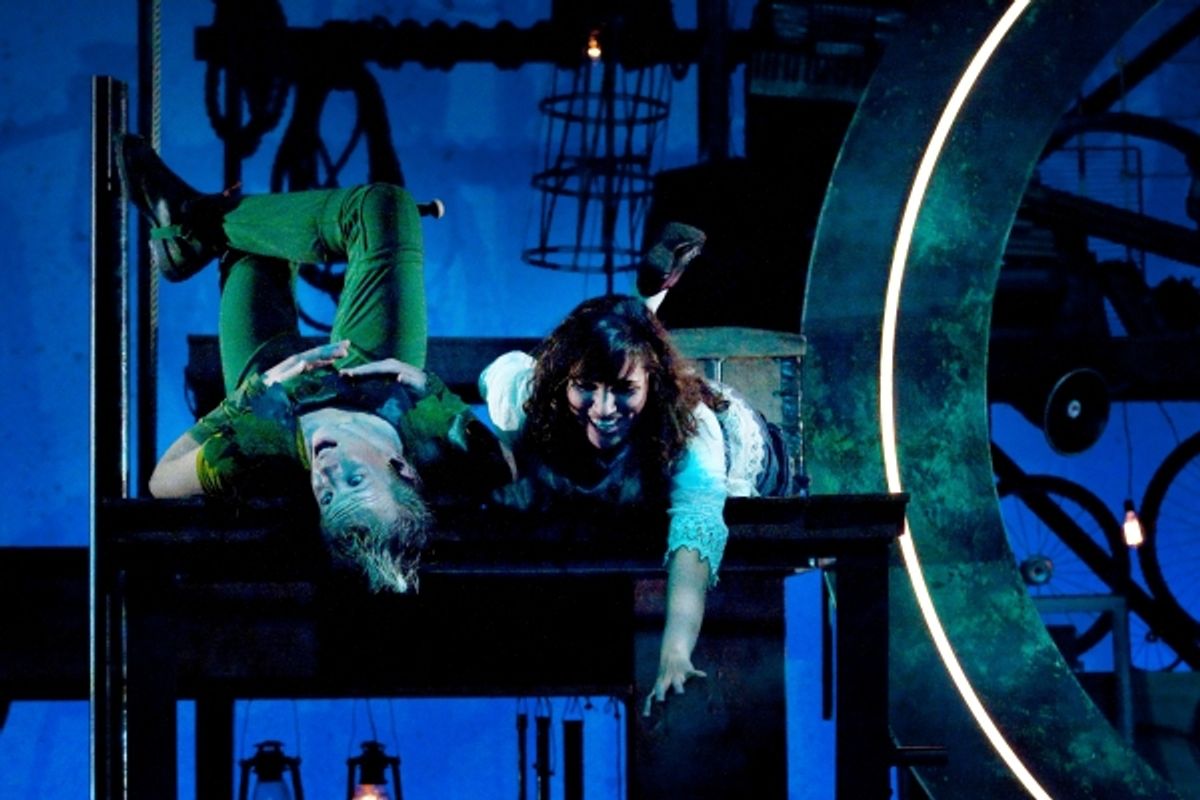 Chris Bresky as Peter Pan and Jacqueline Real as Wendy at 