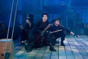 L-R: Sarah Sanford as Starkey, Bi Jean Ngo as Bill Jukes and David J. Sweeny as Smee Photo