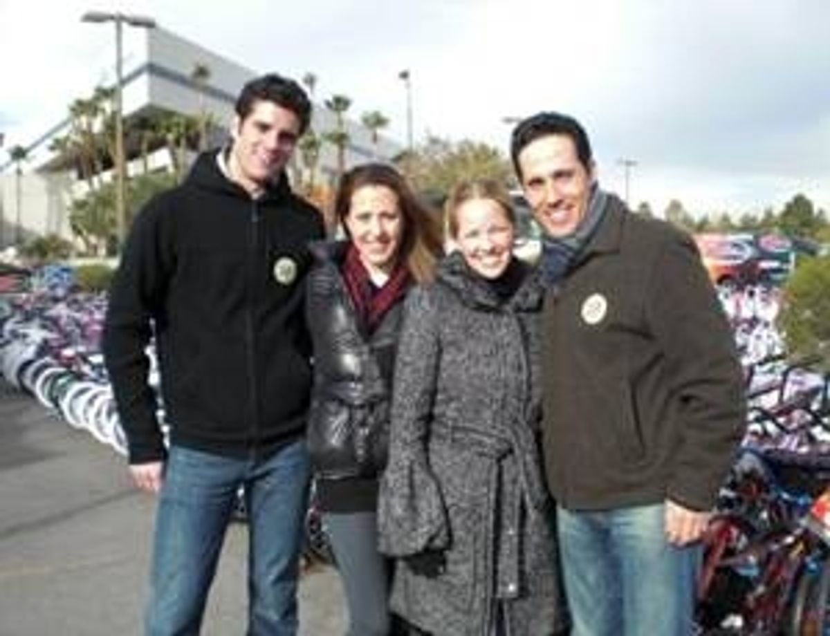 Peter Saide and Jeff Leibow of JERSEY BOYS with Courtney Combs and Kristen Hertzenberg of PHANTOM at 