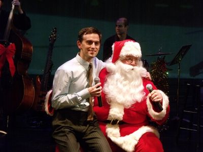 Robert Ousley as Santa and Cass Morgan and Daniel Reichard Photo