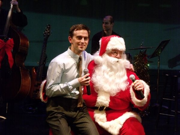 Robert Ousley as Santa and Cass Morgan and Daniel Reichard Photo