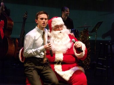 Robert Ousley as Santa and Cass Morgan and Daniel Reichard Photo