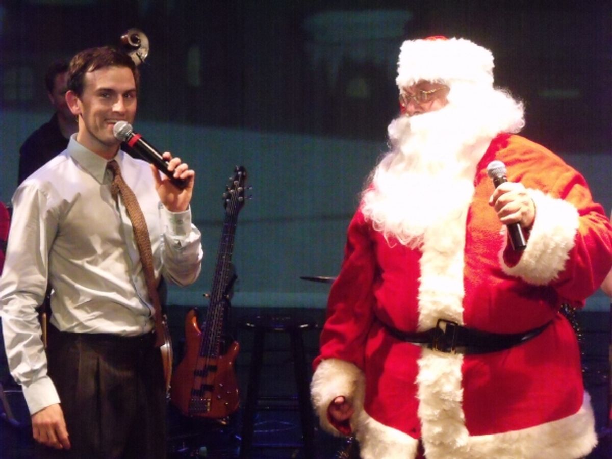 Daniel Reichard and Robert Ousley as Santa at 