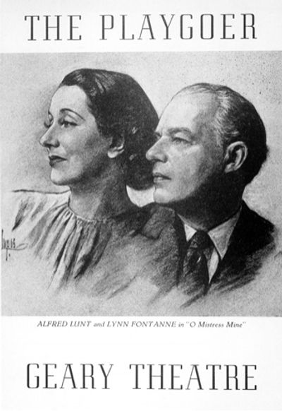 The program cover for the 1948 Geary Theater production of O Mistress Mine, starring  Photo