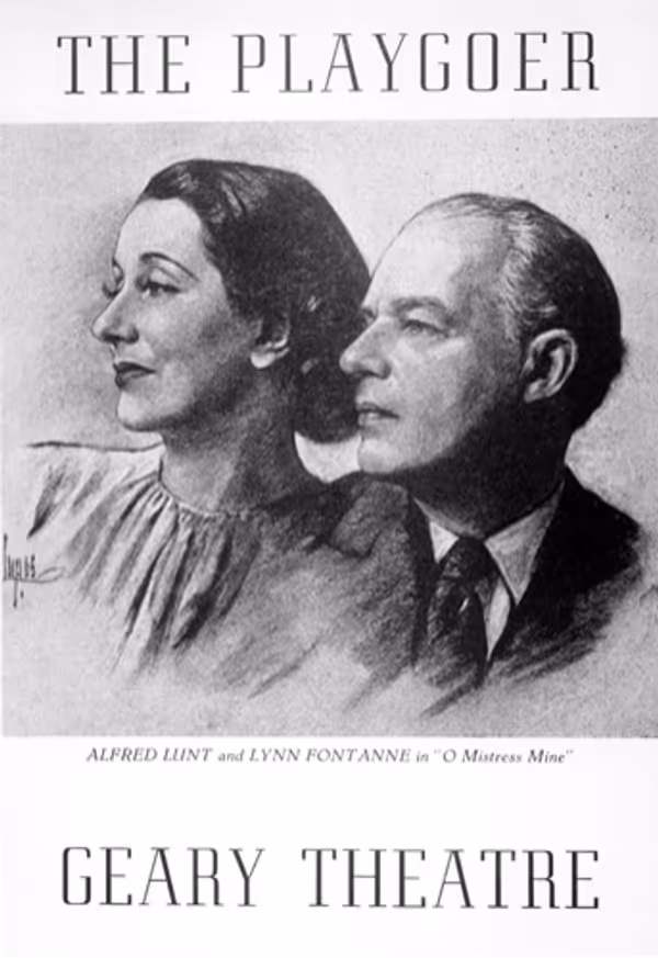 The program cover for the 1948 Geary Theater production of O Mistress Mine, starring  Photo