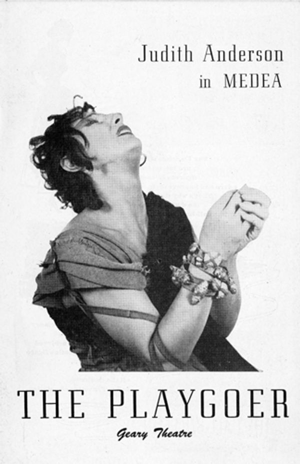 The program cover for the 1948 Geary Theater production of Medea, starring Judith And Photo
