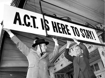 A.C.T.'s founding artistic director, William Ball (left), and Mortimer Fleishhacker,  Photo
