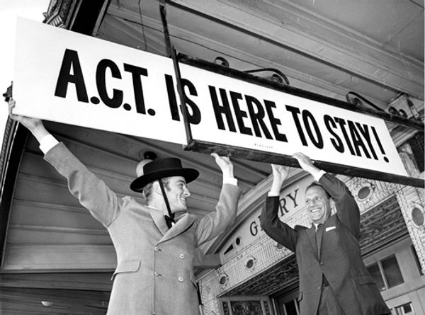 A.C.T.'s founding artistic director, William Ball (left), and Mortimer Fleishhacker,  Photo