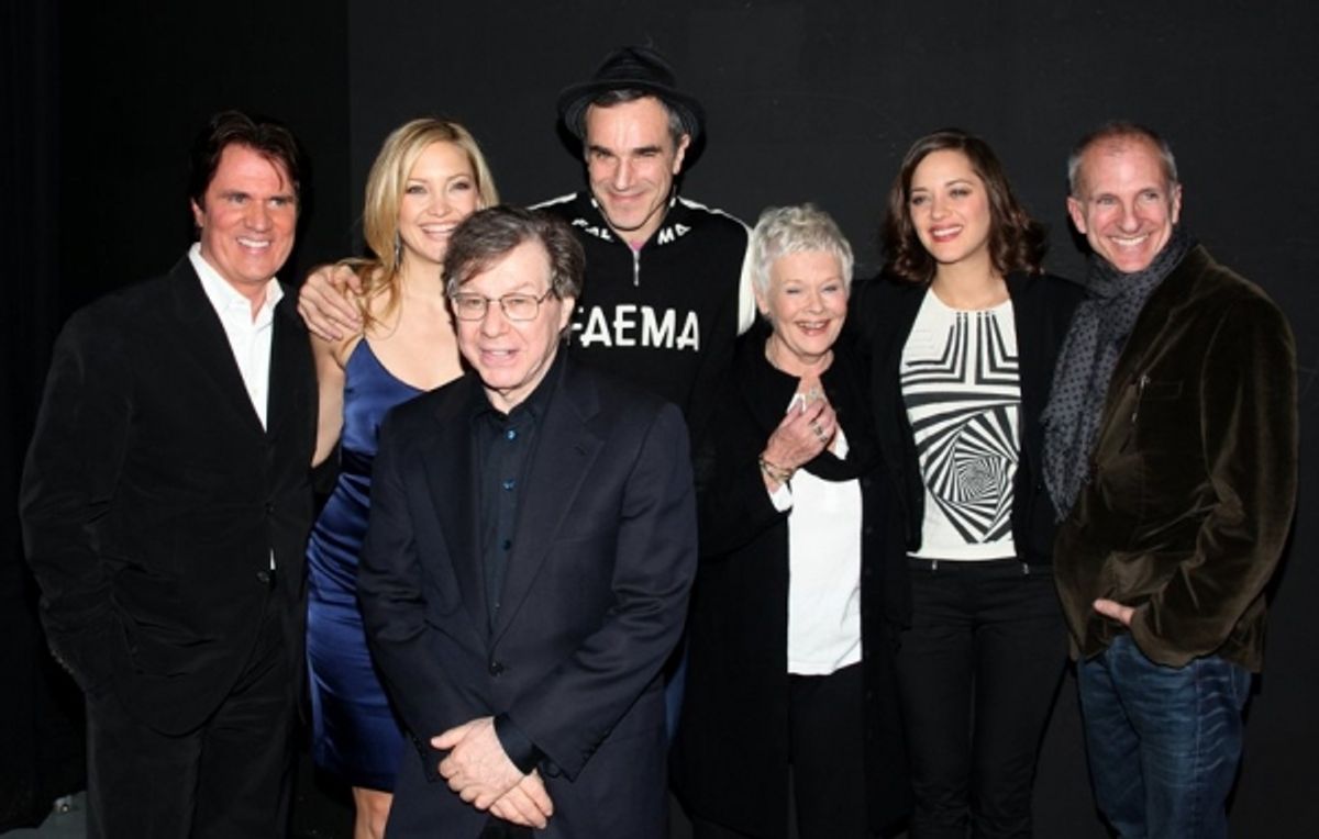 Director Rob Marshall, Kate Hudson, Composer Maury Yeston, Daniel Day Lewis, Judi Dench, Marion Cotillard, producer/choreographer John DeLuca
 at 