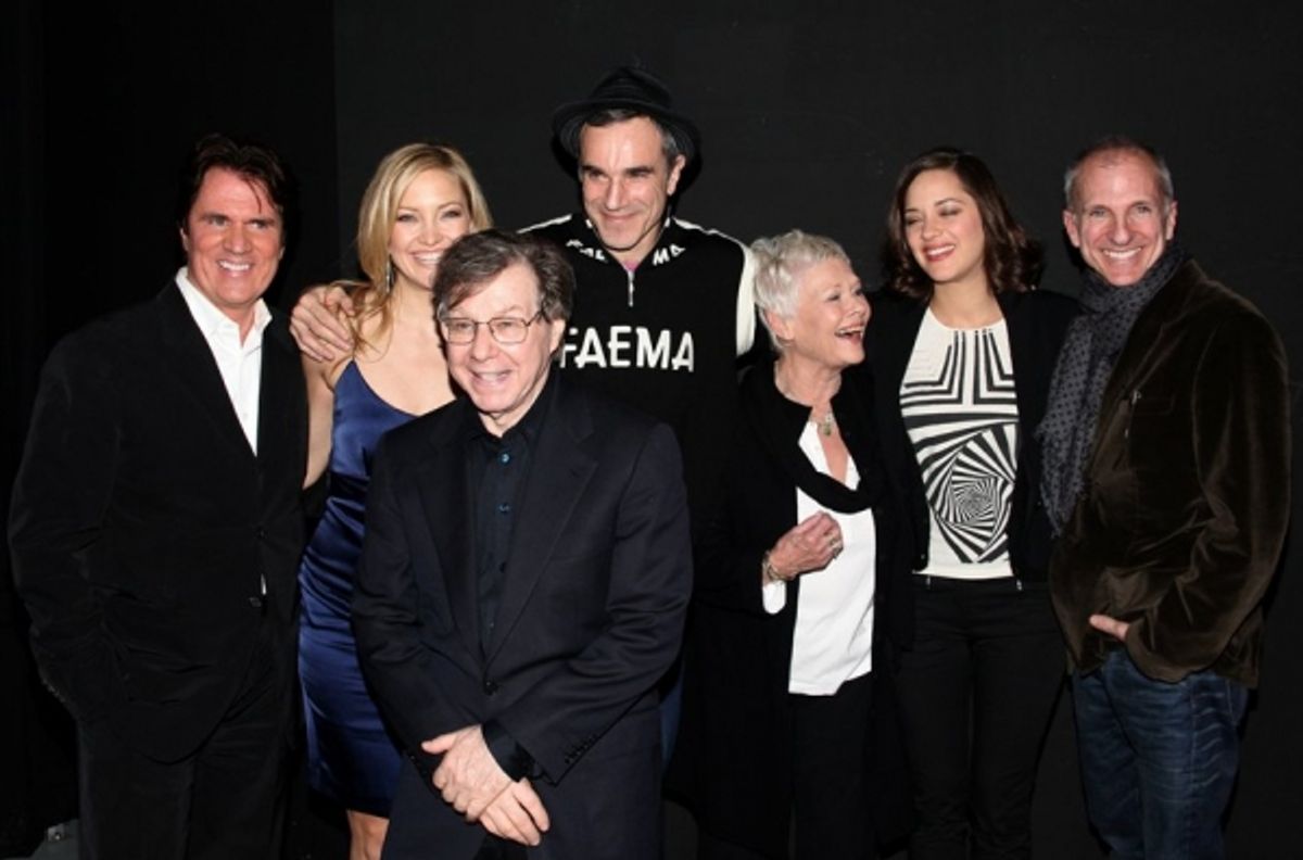 Director Rob Marshall, Kate Hudson, Composer Maury Yeston, Daniel Day Lewis, Judi Dench, Marion Cotillard, producer/choreographer John DeLuca at 
