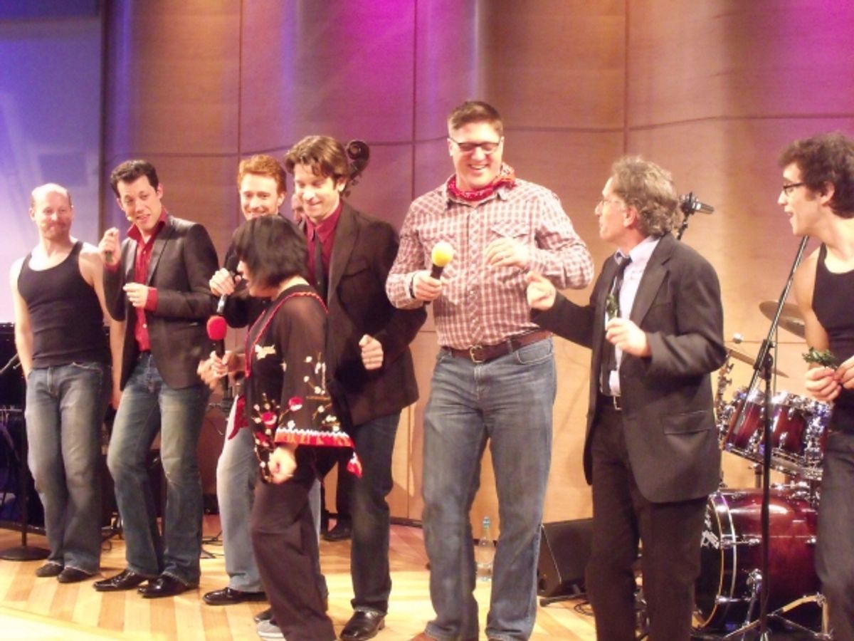 Jeremy Davis, John Tartaglia, Paul Castree, Ann Harada, Andy Karl, Christopher Sieber, Chip Zien and Michael Mindlin at 