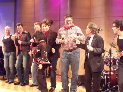 Jeremy Davis, John Tartaglia, Paul Castree, Ann Harada, Andy Karl, Christopher Sieber Photo
