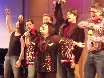 Jeremy Davis, John Tartaglia, Paul Castree, Ann Harada, Andy Karl, Christopher Sieber Photo