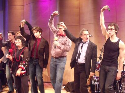 John Tartaglia, Paul Castree, Ann Harada, Andy Karl, Christopher Sieber, Chip Zien an Photo