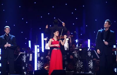 Sebastien Izambard, Vanessa-Mae and David Miller Photo