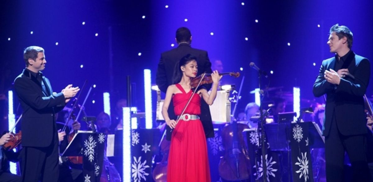 Sebastien Izambard, Vanessa-Mae and David Miller at 