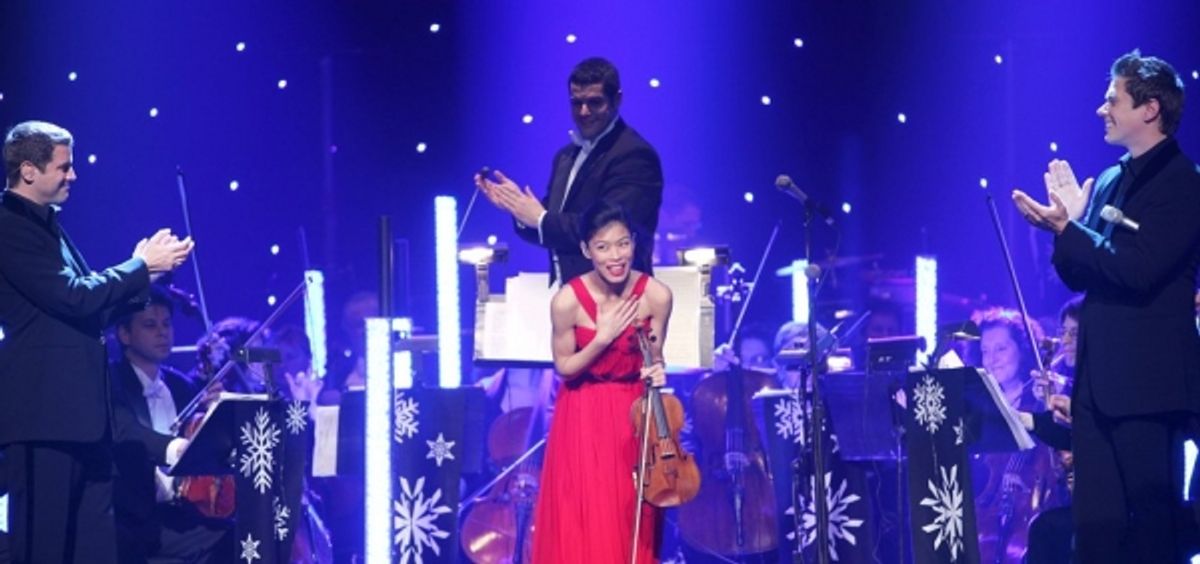 Sebastien Izambard, Vanessa-Mae and David Miller at 