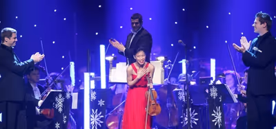 Sebastien Izambard, Vanessa-Mae and David Miller Photo
