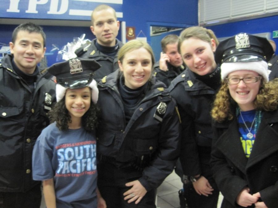 Photo Flash: Broadway Kids Care Deliver Holiday Goodies To Firemen & Policemen Image