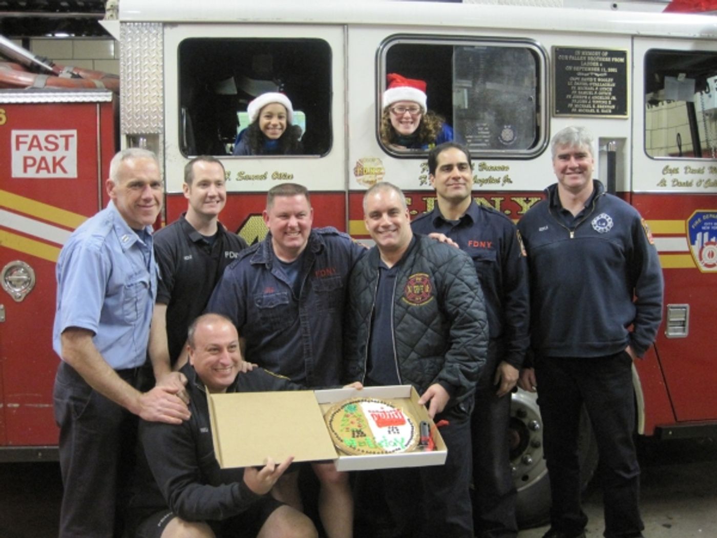 Photo Flash: Broadway Kids Care Deliver Holiday Goodies To Firemen & Policemen Image