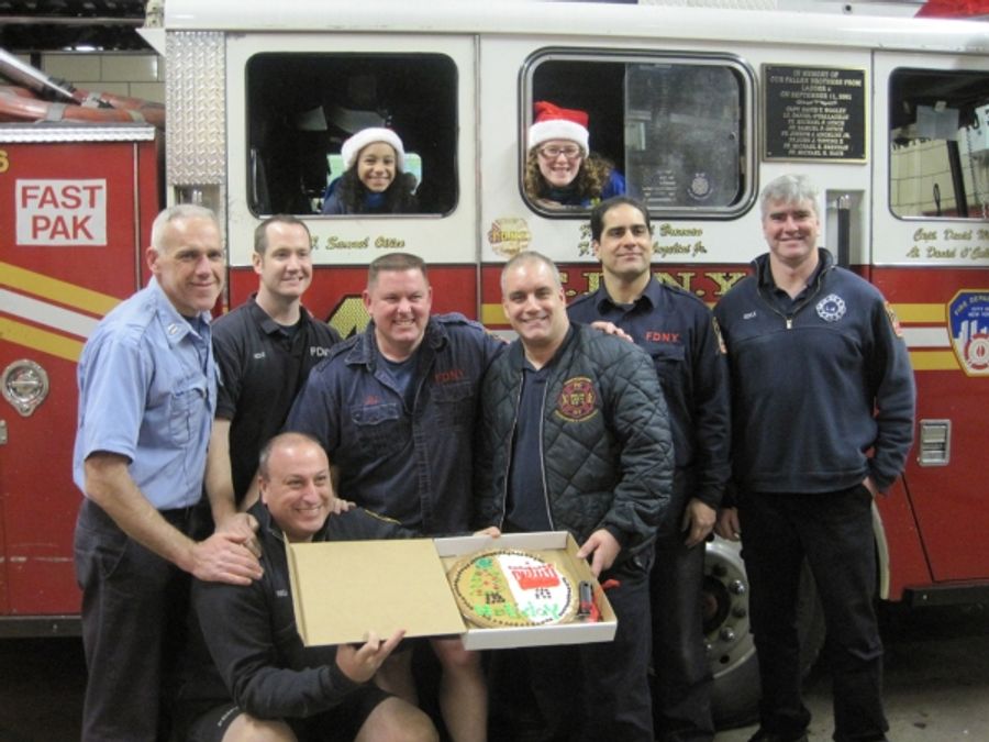 Photo Flash: Broadway Kids Care Deliver Holiday Goodies To Firemen & Policemen Image