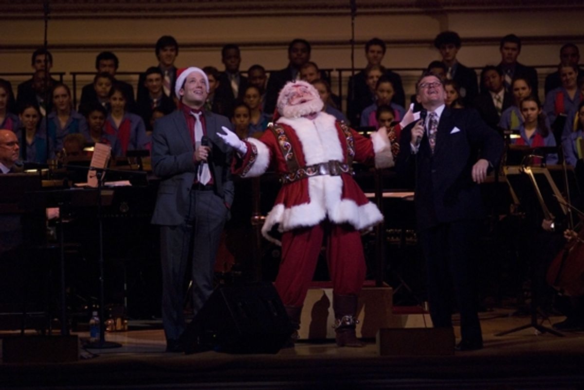 John Tartaglia, The New York Pops Santa Claus, and John Morris Russell  at 