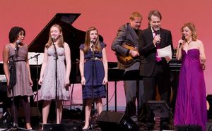 Sage Vouse, Emma Charleston Ruchefsky and Bailey Claffley, Boyd Gaines, Rondi Charleston and band
@ BroadwayWorld Sage Vouse, Emma Charleston Ruchefsky and Bailey Claffley, Boyd Gaines, Rondi Charles Photo