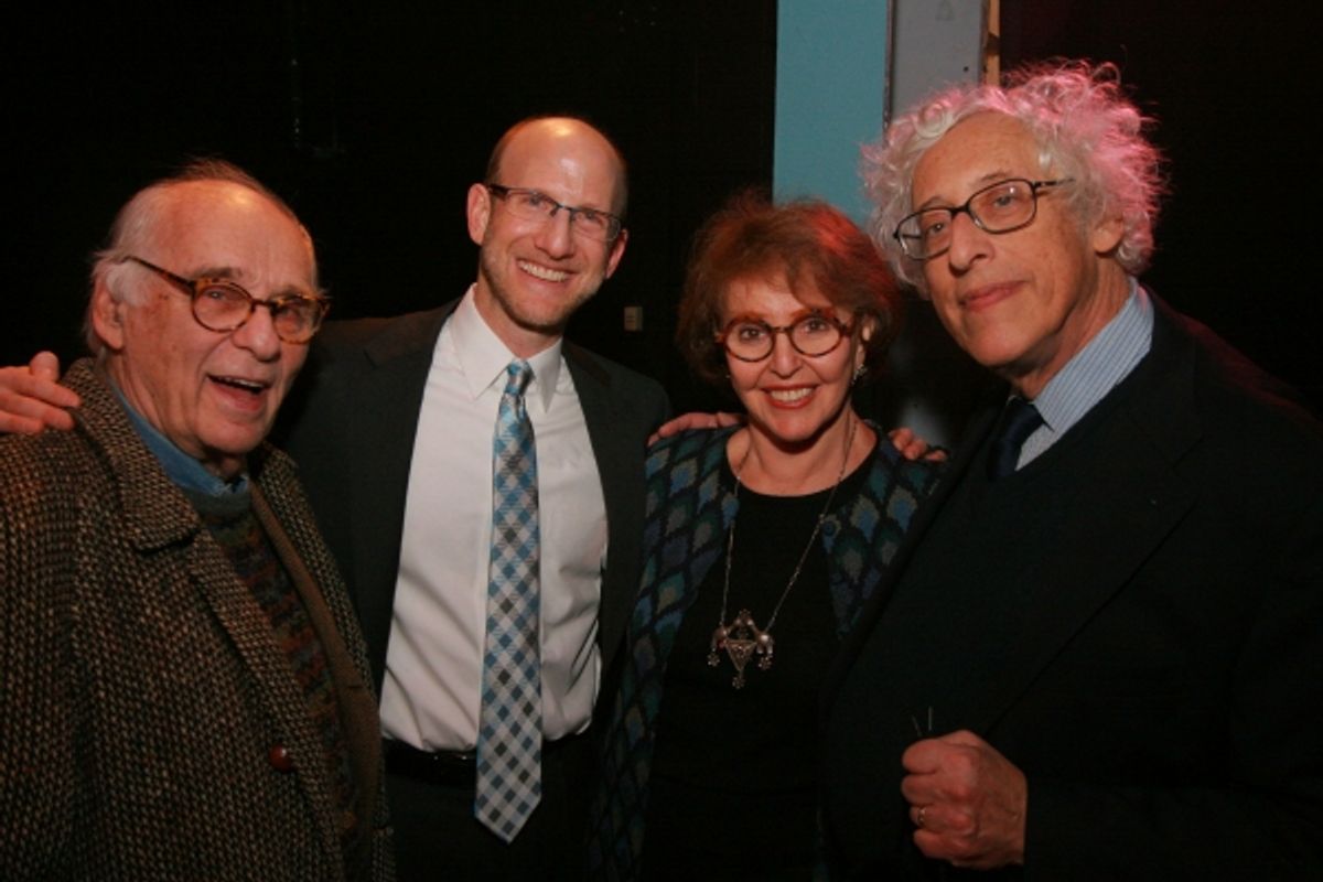 Stuart Hample, Douglas J. Cohen, Naomi Cohen-Hample and Howard Kissel at Noel Coward Awards