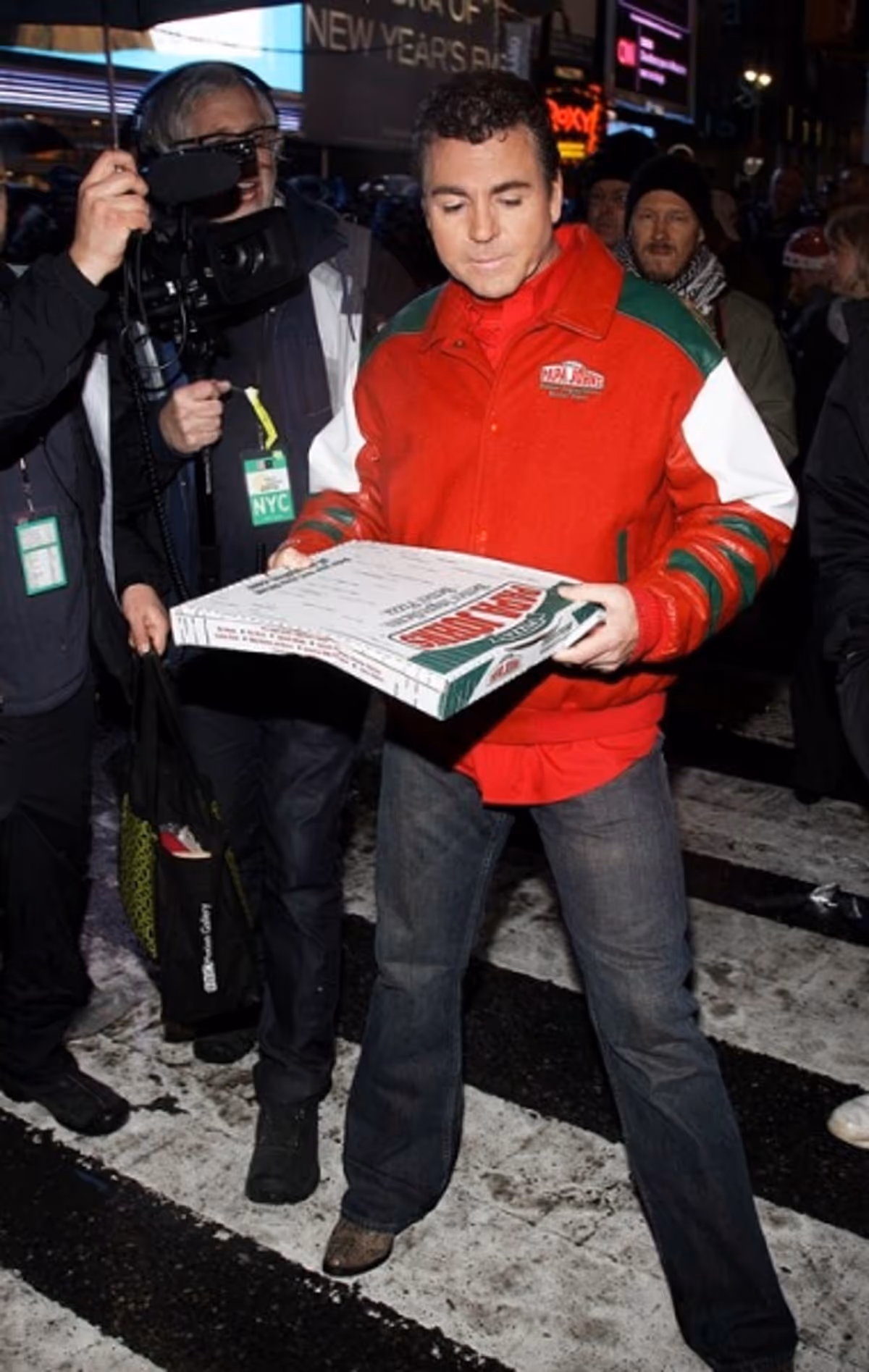 Papa John's Pizza founder John Schattner at HAIR Cast & More Perform at New Year's Eve in NYC!