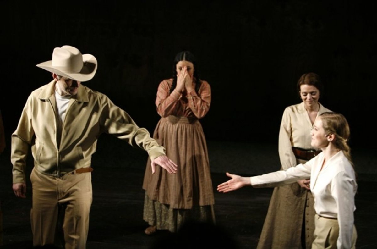 Lewis Cleale, Betsy Morgan, Judy Blazer during the Dress Rehearsal for the World Premiere production of Michael John LaChiusa's GIANT at the Signature Theatre in Arlington, Virgina at 