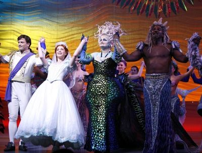 Faith Prince with ensemble cast: Sean Palmer, Sierra Boggess, Norm Lewis Curtain Call Photo
