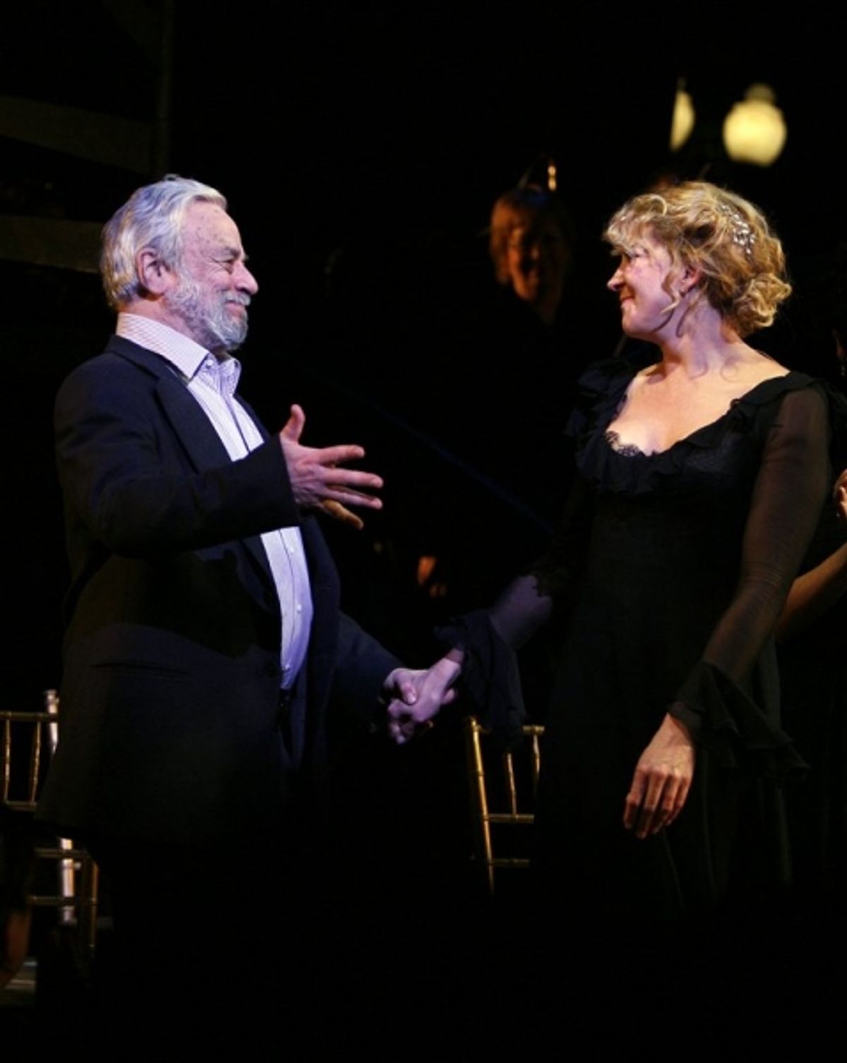 Stephen Sondheim & Natasha Richardson during the Curtain Call for the Roundabout Theatre Company's Concert Gala of A LITTLE NIGHT MUSIC at Studio 54
 at 